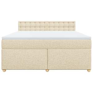 Box spring postel s matrací krémová 180x200 cm textil - obrázek 6