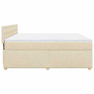 Box spring postel s matrací krémová 180x200 cm textil - obrázek 7