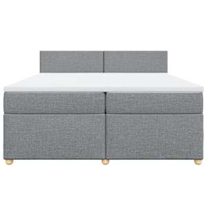 Box spring postel s matrací světle šedá 200 x 200 cm textil - obrázek 6