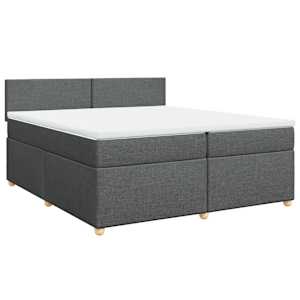 Box spring postel s matrací tmavě šedá 200x200 cm textil - obrázek 3
