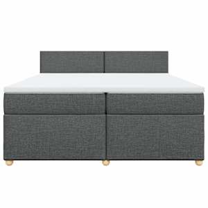 Box spring postel s matrací tmavě šedá 200x200 cm textil - obrázek 6