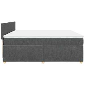 Box spring postel s matrací tmavě šedá 200x200 cm textil - obrázek 7