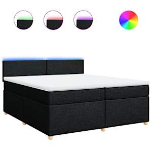 Box spring postel s matrací černá 200x200 cm textil - obrázek 2