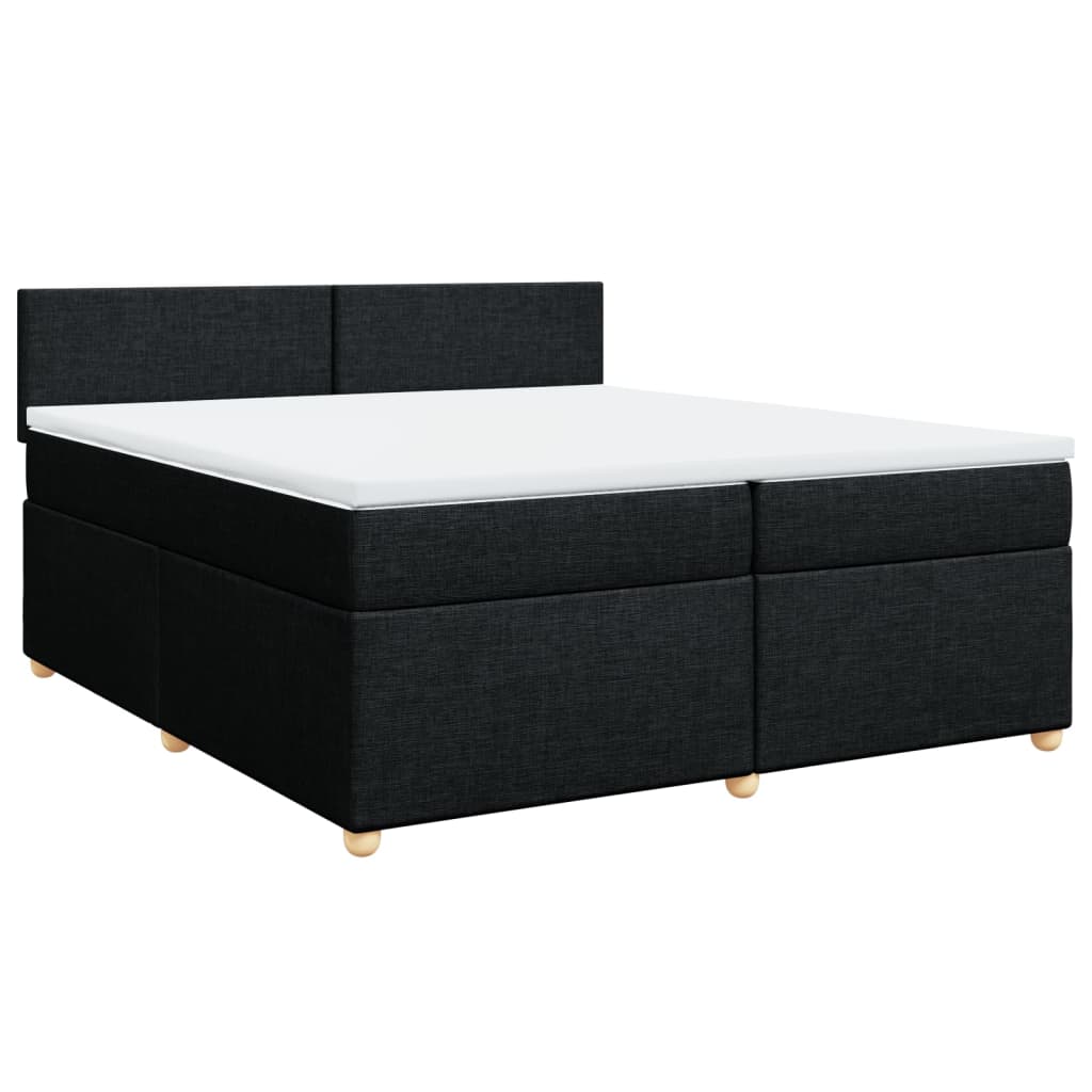 vidaXL Boxspring met matras stof zwart 200x200 cm afbeelding