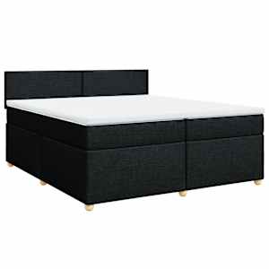 Box spring postel s matrací černá 200x200 cm textil - obrázek 3