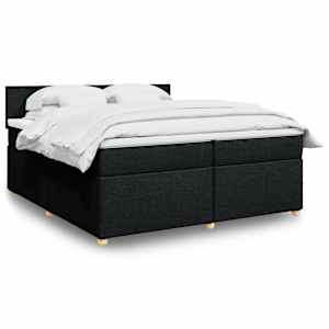 Box spring postel s matrací černá 200x200 cm textil - obrázek 1