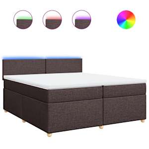 Box spring postel s matrací tmavě hnědá 200x200 cm textil - obrázek 2