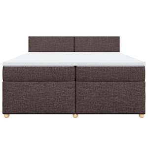 Box spring postel s matrací tmavě hnědá 200x200 cm textil - obrázek 6