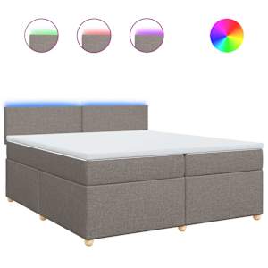 Box spring postel s matrací taupe 200x200 cm textil - obrázek 2