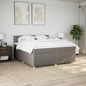 Box spring postel s matrací taupe 200x200 cm textil - obrázek 4