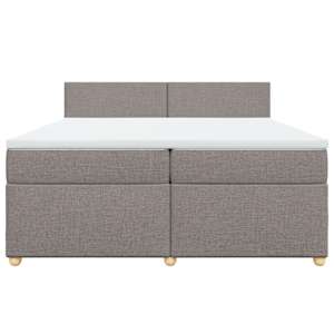 Box spring postel s matrací taupe 200x200 cm textil - obrázek 6