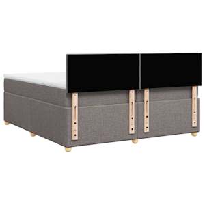 Box spring postel s matrací taupe 200x200 cm textil - obrázek 8