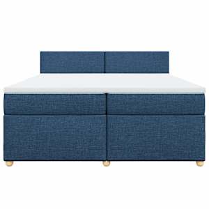 Box spring postel s matrací modrá 200x200 cm textil - obrázek 6