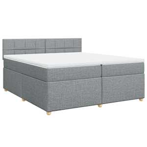 Box spring postel s matrací světle šedá 200 x 200 cm textil - obrázek 3