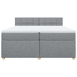 Box spring postel s matrací světle šedá 200 x 200 cm textil - obrázek 6