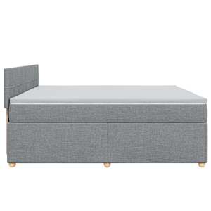 Box spring postel s matrací světle šedá 200 x 200 cm textil - obrázek 7