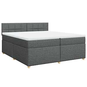 Box spring postel s matrací tmavě šedá 200x200 cm textil - obrázek 3