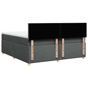 Box spring postel s matrací tmavě šedá 200x200 cm textil - obrázek 8