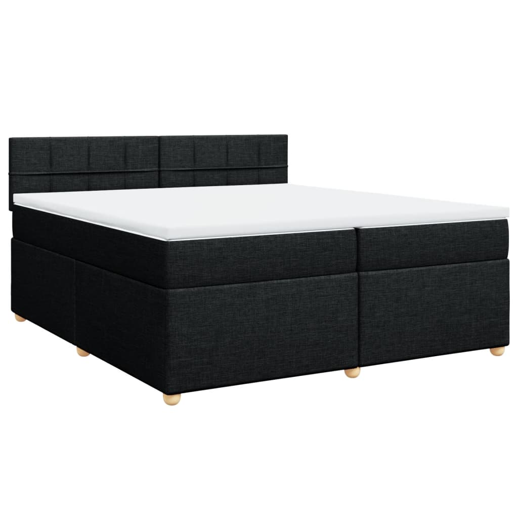 vidaXL Boxspring met matras stof zwart 200x200 cm afbeelding