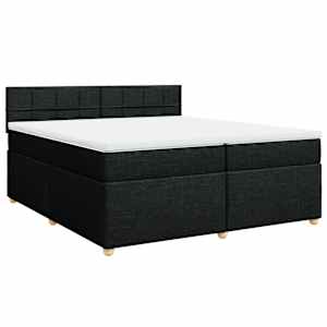 Box spring postel s matrací černá 200x200 cm textil - obrázek 3