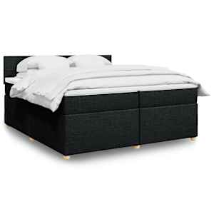 Box spring postel s matrací černá 200x200 cm textil - obrázek 1