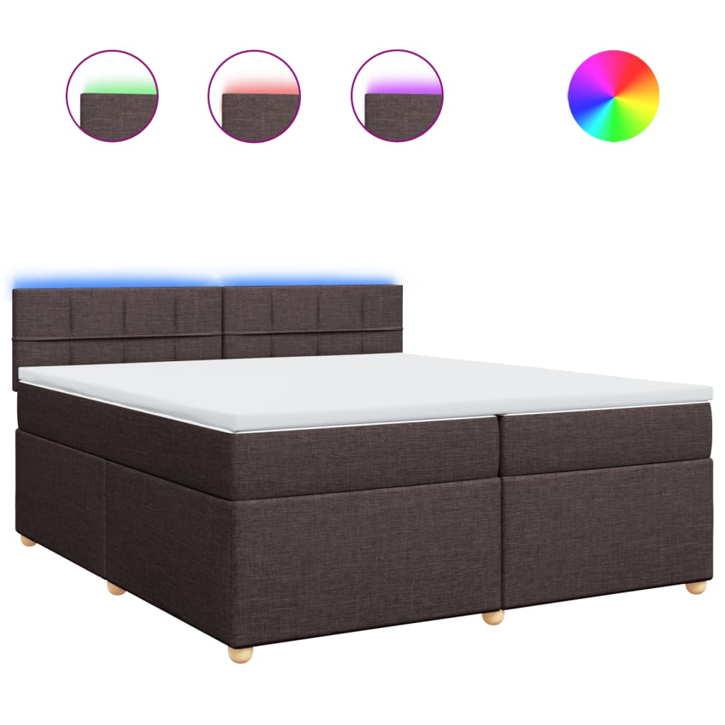 vidaXL Box spring postel s matrací tmavě hnědá 200x200 cm textil