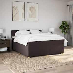 Box spring postel s matrací tmavě hnědá 200x200 cm textil - obrázek 4