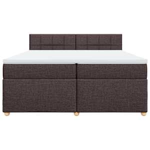 Box spring postel s matrací tmavě hnědá 200x200 cm textil - obrázek 6