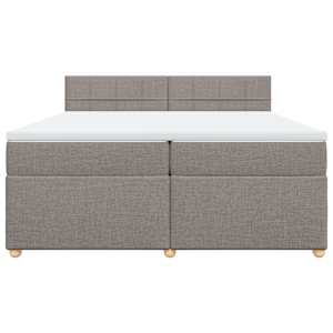 Box spring postel s matrací taupe 200x200 cm textil - obrázek 6