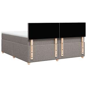 Box spring postel s matrací taupe 200x200 cm textil - obrázek 8
