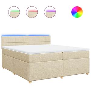 Box spring postel s matrací krémová 200x200 cm textil - obrázek 2