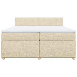 Box spring postel s matrací krémová 200x200 cm textil - obrázek 6