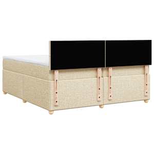 Box spring postel s matrací krémová 200x200 cm textil - obrázek 8