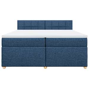 Box spring postel s matrací modrá 200x200 cm textil - obrázek 6
