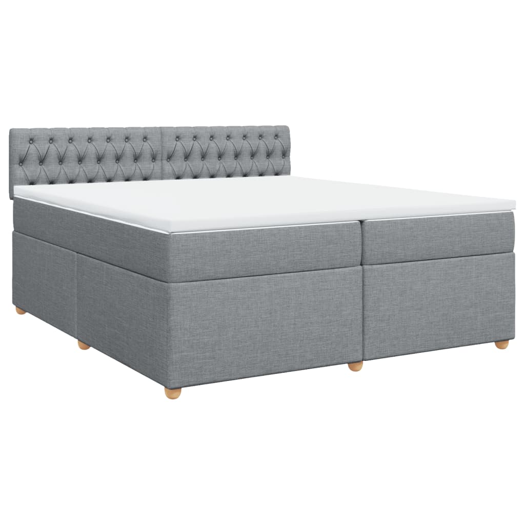 Thumbnail - vidaXL Boxspringbett mit Matratze Hellgrau 200x200 cm Stoff
