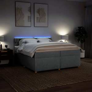 Box spring postel s matrací světle šedá 200 x 200 cm textil - obrázek 5