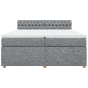 Box spring postel s matrací světle šedá 200 x 200 cm textil - obrázek 6
