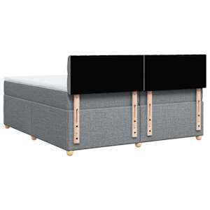 Box spring postel s matrací světle šedá 200 x 200 cm textil - obrázek 8
