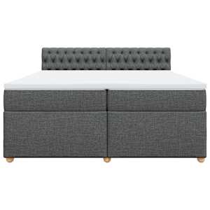 Box spring postel s matrací tmavě šedá 200x200 cm textil - obrázek 6