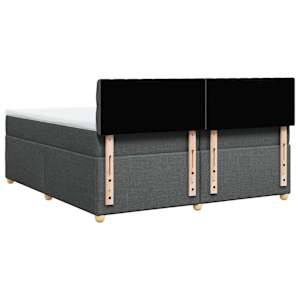 Box spring postel s matrací tmavě šedá 200x200 cm textil - obrázek 8