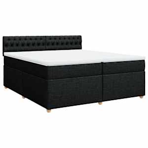 Box spring postel s matrací černá 200x200 cm textil - obrázek 3