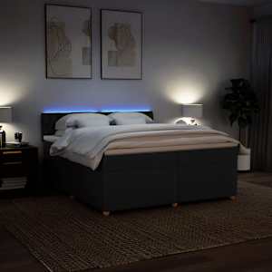 Box spring postel s matrací černá 200x200 cm textil - obrázek 5