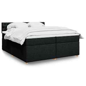Box spring postel s matrací černá 200x200 cm textil - obrázek 1