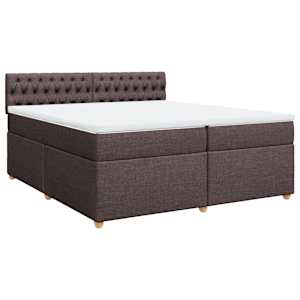 Box spring postel s matrací tmavě hnědá 200x200 cm textil - obrázek 3