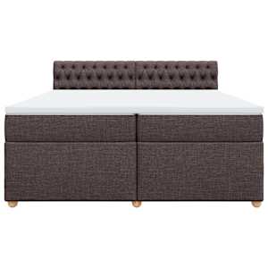 Box spring postel s matrací tmavě hnědá 200x200 cm textil - obrázek 6