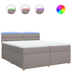 Box spring postel s matrací taupe 200x200 cm textil - obrázek 2