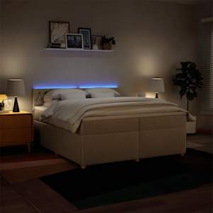 Box spring postel s matrací krémová 200x200 cm textil - obrázek 5