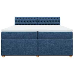 Box spring postel s matrací modrá 200x200 cm textil - obrázek 6