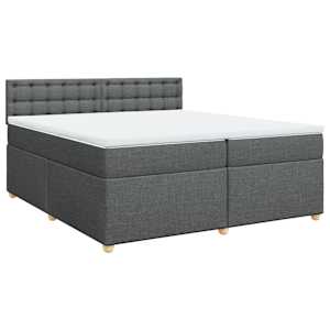Box spring postel s matrací tmavě šedá 200x200 cm textil - obrázek 3