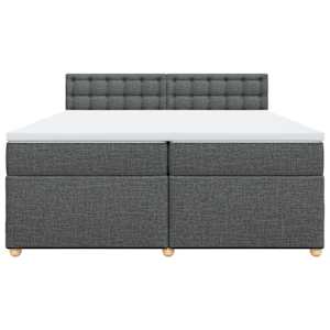 Box spring postel s matrací tmavě šedá 200x200 cm textil - obrázek 6